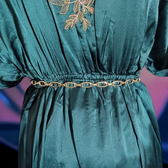 Vintage 80s Gold Tone Chain Link Necklace Belt Convertible Statement - Picture 4 of 9